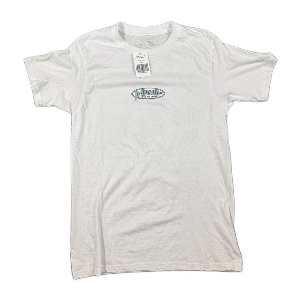 Barney Cools Aura SS Tee White Graphic P-Leisure Club Records Mens Medium